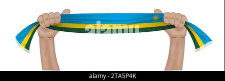 Flag of Rwanda. Rwanda flag on fabric surface. Fabric Texture. National ...