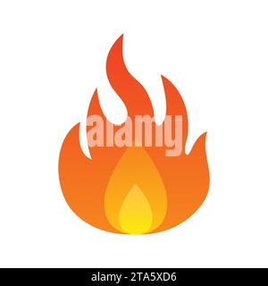 High quality fire emoticon isolated on white background. Fire emoji vector illustration. Lit icon. Stock Vector