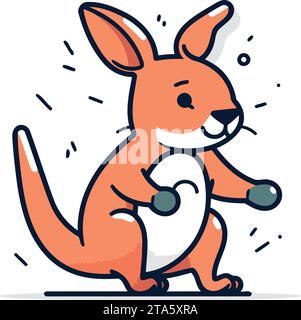Kangaroo with stethoscope. Vector illustration in cartoon style. Stock Vector