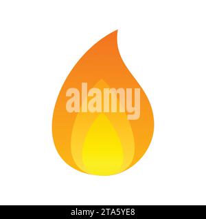 High quality fire emoticon isolated on white background. Fire emoji vector illustration. Lit icon. Stock Vector