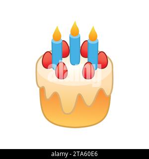 Cake icon vector illustration isolated on white background. Birthday cake vector isolated illustration. Stock Vector