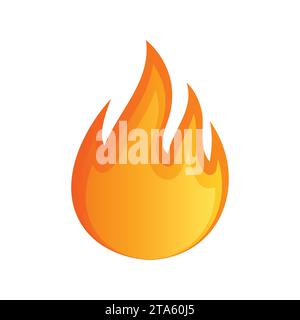 High quality fire emoticon isolated on white background. Fire emoji vector illustration. Lit icon. Stock Vector