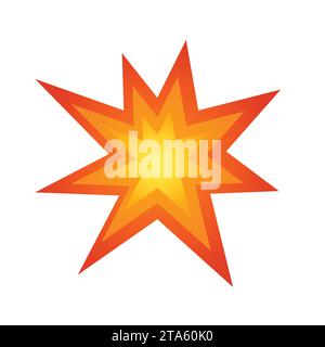 Boom burst star vector icon isolated on white background. Comic cartoon element. Stock Vector