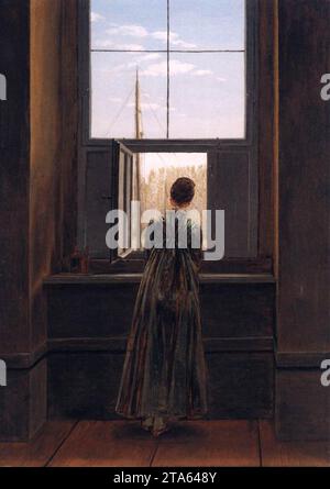 Woman at a Window 1822 by Caspar David Friedrich Stock Photo