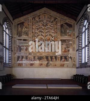 Last Supper, Tree of Life and Four Miracle Scenes c. 1360 by Taddeo Gaddi Stock Photo