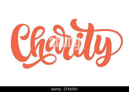 Charity Badge Inscription Logo. Hand Lettering Stock Vector