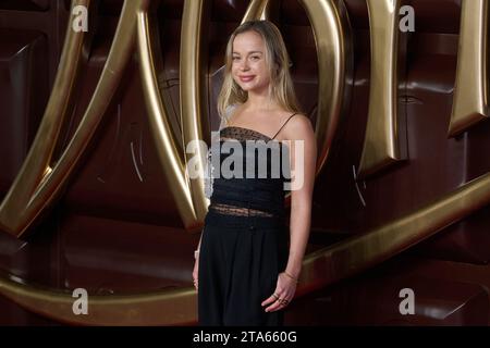 London, UK . 28 November, 2023 . Lady Amelia Windsor pictured at the World premiere of WONKA  held at the Royal Festival Hall. Credit:  Alan D West/Alamy Live News Stock Photo