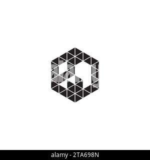 BJ initial logo letters in high quality professional design that will print well across any print media Stock Vector