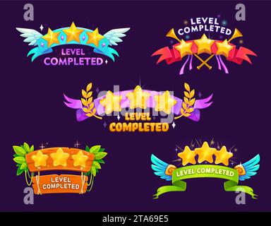 Game UI. Level Completed screen. Interface design. Vector eps 10 Stock ...