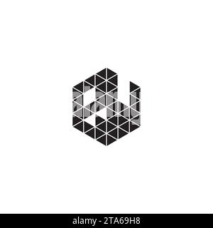 BW initial logo letters in high quality professional design that will print well across any print media Stock Vector