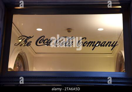 New York, USA - May 25, 2018: Coca-Cola office at 5th Ave, in New York, NY Stock Photo