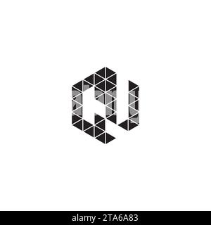 CU initial logo letters in high quality professional design that will print well across any print media Stock Vector