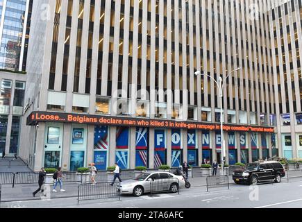 New York, USA - May 30, 2018: Fox News Studios on 1211 Avenue of the Americas in  New York City. Stock Photo