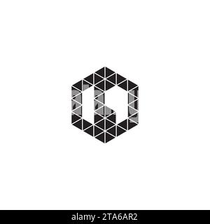DJ initial logo letters in high quality professional design that will print well across any print media Stock Vector