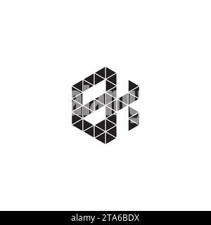 EK initial logo letters in high quality professional design that will print well across any print media Stock Vector