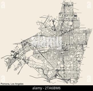 Street roads map of the POMONA DISTRICT, NEUSS Stock Vector Image & Art ...