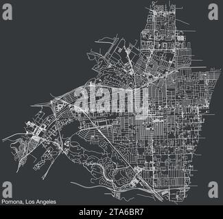 Street roads map of the CITY OF POMONA, LOS ANGELES CITY COUNCIL Stock ...