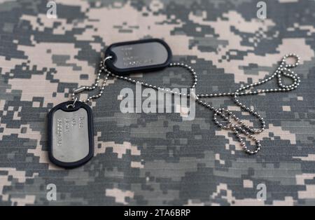 US military concept on olive green uniform background Stock Photo