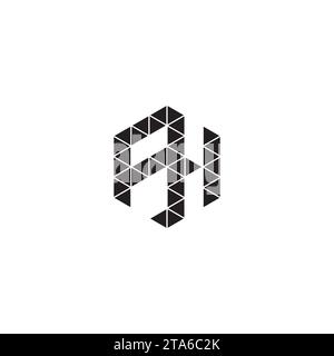 FH initial logo letters in high quality professional design that will print well across any print media Stock Vector