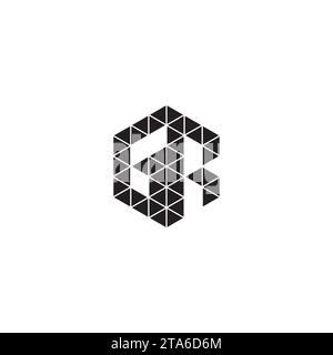 GR initial logo letters in high quality professional design that will print well across any print media Stock Vector