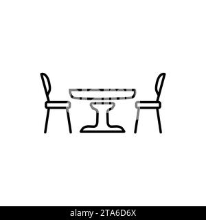 Chairs and table , furniture, linear icon Editable stroke Stock Vector