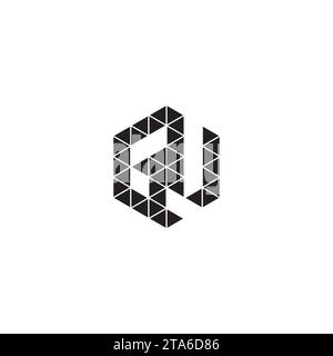 GU initial logo letters in high quality professional design that will print well across any print media Stock Vector