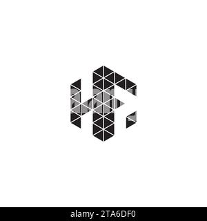 HF initial logo letters in high quality professional design that will print well across any print media Stock Vector