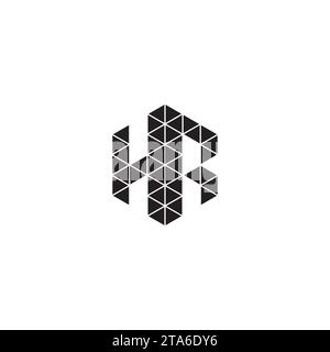 HR initial logo letters in high quality professional design that will print well across any print media Stock Vector