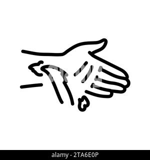 Bleeding from the hand black line icon. Injuries. Pictogram for web ...