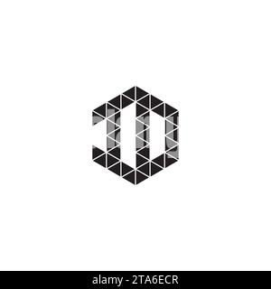 ID initial logo letters in high quality professional design that will print well across any print media Stock Vector