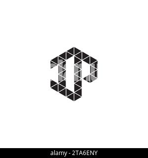IP initial logo letters in high quality professional design that will print well across any print media Stock Vector