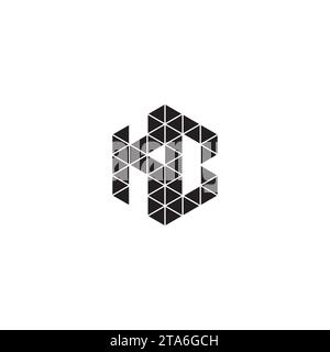 KC initial logo letters in high quality professional design that will print well across any print media Stock Vector