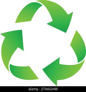 triangle green recycle logo sltylized vector symbol isolated on transparent background Stock Vector