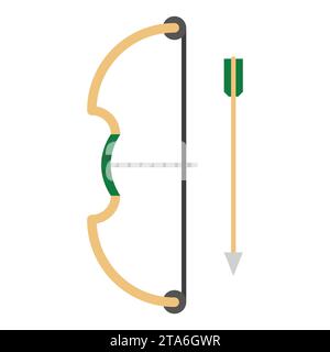 Arrow and bow archery professional sport flat style icon. Vector Stock Vector