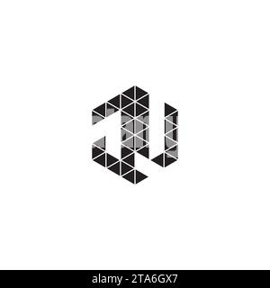 JU initial logo letters in high quality professional design that will print well across any print media Stock Vector