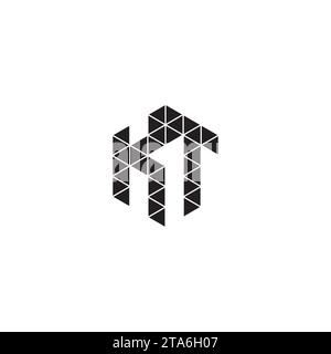 KT initial logo letters in high quality professional design that will print well across any print media Stock Vector