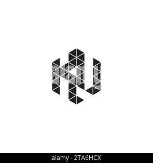 KU initial logo letters in high quality professional design that will print well across any print media Stock Vector