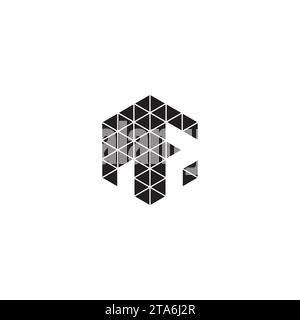 MF initial logo letters in high quality professional design that will print well across any print media Stock Vector