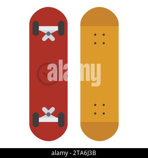 Skateboard isolated on white background. Vector skateboarding deck in flat style Stock Vector