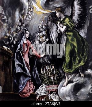 The Annunciation (detail) 1597-1600 by El Greco Stock Photo