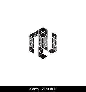 NU initial logo letters in high quality professional design that will print well across any print media Stock Vector