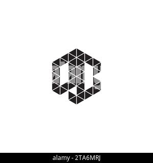 QC initial logo letters in high quality professional design that will print well across any print media Stock Vector