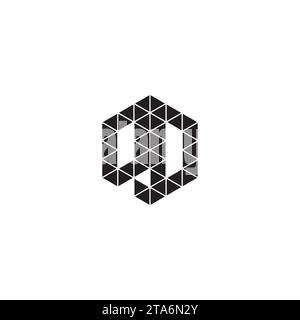 QD initial logo letters in high quality professional design that will print well across any print media Stock Vector