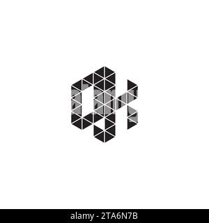 QK initial logo letters in high quality professional design that will print well across any print media Stock Vector