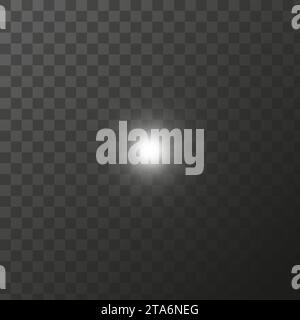 Shining star light rays glowing particles. Vector special effect on a transparent background Stock Vector