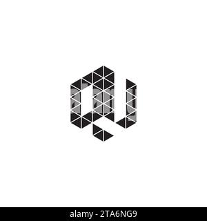 QU initial logo letters in high quality professional design that will print well across any print media Stock Vector