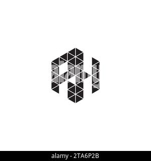RH initial logo letters in high quality professional design that will print well across any print media Stock Vector