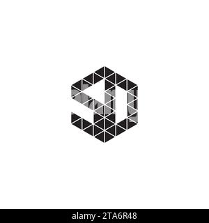 SD initial logo letters in high quality professional design that will print well across any print media Stock Vector