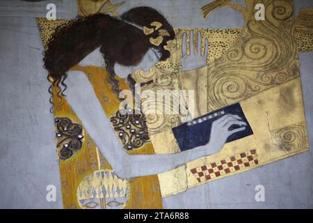 Beethoven Frieze: right wall (part 2, deatail) 1901 by Gustav Klimt Stock Photo