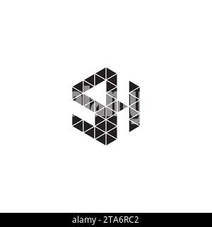 SH initial logo letters in high quality professional design that will print well across any print media Stock Vector